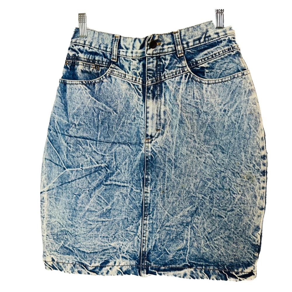RIO Womens‎ Vtg Denim Jean Skirt Midi Straight Pencil  11/12 Stone Wash.A87